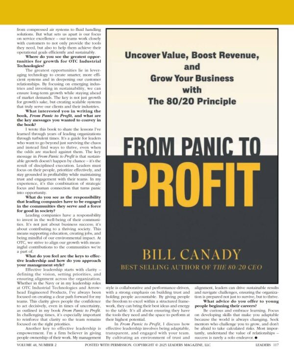 Bill Canady featured in LEADERS Magazine: Turning Panic Into ...