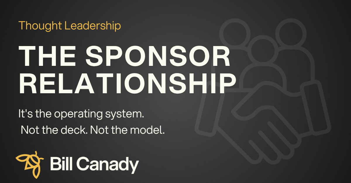 Bill Canady graphic illustrating sponsor relationship as operating system for private equity-backed companies.